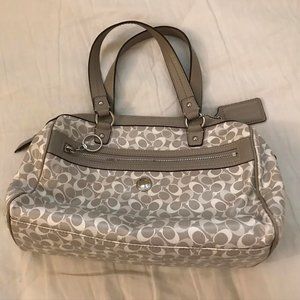 Coach Grey and White Satchel